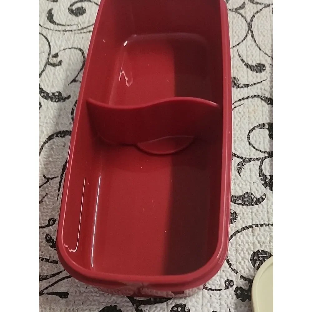 Gray Two-Tier Bento Box & Red Floral Two-Tier Bento Box Set